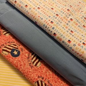 Fabric lot, Patriotic, Fourth of July, America, Sewing, Quilting, Craft projects